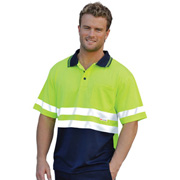 High Visibility Short Sleeve Safety Polo 3M Reflective Tapes
