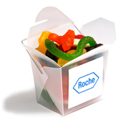 Frosted PP Noodle Box Filled With Mixed Lollies 100G