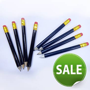 Half Pencil With Eraser - Black & Navy