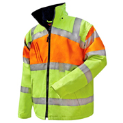 Hi Vis Waterproof Jacket - Zip Out Sleeves, Wool Blend Liner Reversible (w/out Sleeves)
