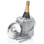 Contemporary Double Walled Stainless Ice Bucket