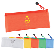 PVC Pencil Case/Organiser with Zipper and Mesh Divider