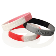Sectional Coloured Debossed Silicone Wristband