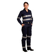 Ladies' Heavy Cotton Pre-Shrunk Drill Pant with 3M Tape