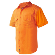 Solid High Vis Cotton Drill Shirt, Short Sleeve