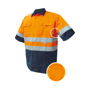 2 Tone Cotton Drill Shirt, Lightweight, Mesh Vents, Short Sleeve with 3M Tape (Arm)